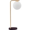 Lampa stołowa szklana kula designerska Arezzo biało-złota do salonu i sypialni