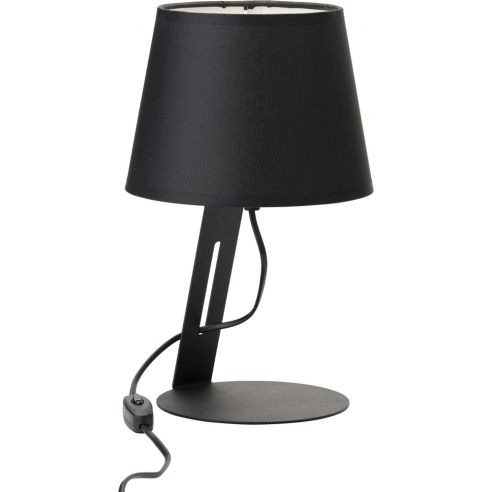 Lampa stołowa skandynawska z abażurem Gracja czarna TK Lighting do salonu i sypialni.