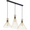 Elegancka Lampa wisząca druciana glamour Sahara III złota TK Lighting do salonu i jadalni.
