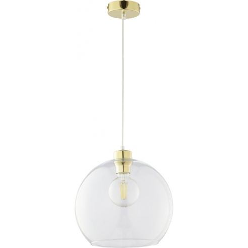 Elegancka Lampa wisząca szklana kula glamour Cubus 30 przezroczysto-złota TK Lighting do salonu i jadalni.