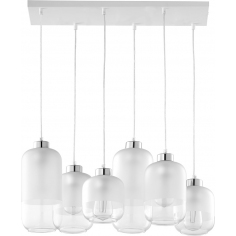Stylowa Lampa wisząca szklana Marco V biało-srebrna TK Lighting do salonu i nad stół.