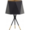 Lampa stołowa/nocna z geometrycznym abażurem Ivo czarno-złota TK Lighting do salonu i sypialni.