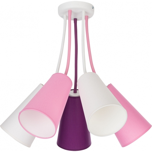 Kolorowa Lampa sufitowa dziecięca Wire Kids V różowo-fioletowa TK Lighting do pokoju dziecięcego.