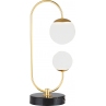 Lampa stołowa szklana glamour Toro LED biało-złota MaxLight do salonu i sypialni.