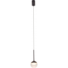 Stylowa Lampa wisząca kula designerska Zoom LED 10 czarna MaxLight nad wyspę kuchenną.