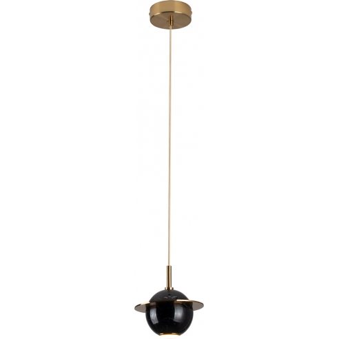 Elegancka Lampa wisząca kula glamour Uranos LED czarna MaxLight do salonu i jadalni.