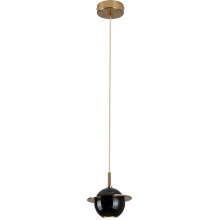 Elegancka Lampa wisząca kula glamour Uranos LED czarna MaxLight do salonu i jadalni.