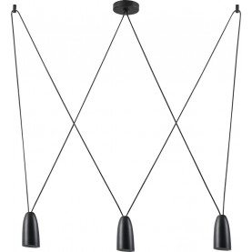 Sistema 80 black triple pendant lamp Maxlight