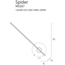 Kinkiet minimalistyczny łazienkowy Spider LED czarny MaxLight nad lustro w łazience.
