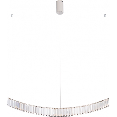 Elegancka Lampa wisząca podłużna glamour Saphir 100 LED chrom MaxLight do salonu i jadalni.