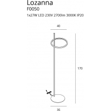 Ładna Lampa podłogowa glamour Lozanna LED złota MaxLight do salonu i sypialni.