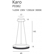 Stylowa Lampa wisząca okrągła Karlo 40 LED miedziana MaxLight do salonu i nad stół.