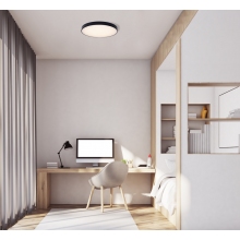 Stylowy Plafon minimalistyczny okrągły Hard 42 LED czarny MaxLight sypialni i salonu.