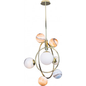 Stylowy Lampa wisząca nowoczesna Cosmos 64 multikolor/złoty MaxLight do salonu, jadalni i holu