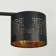 Dekoracyjna Lampa wisząca ażurowa z abażurami Tago 95 czarno-złota Tk Lighting do kuchni i nad stół.