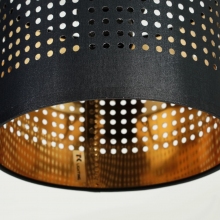 Dekoracyjna Lampa wisząca ażurowa z abażurami Tago 95 czarno-złota Tk Lighting do kuchni i nad stół.