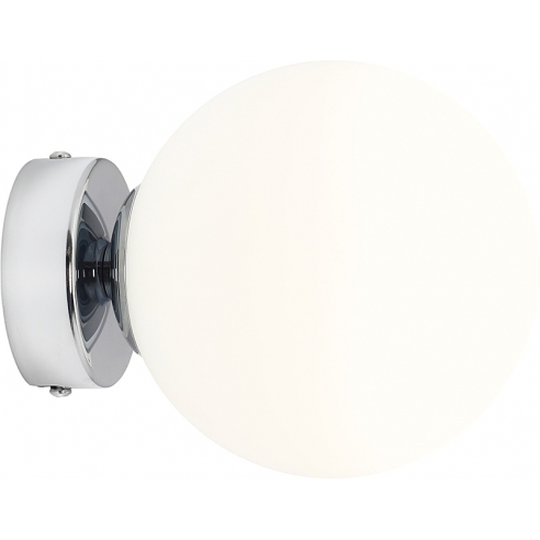 Stylowy Kinkiet szklana kula glamour Ball Chrome 14 biało-chromowany Aldex do przedpokoju