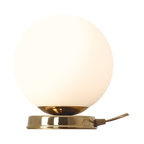 Dekoracyjna Lampa stołowa szklana kula Ball Gold 20 biało-złota Aldex do sypialni i salonu