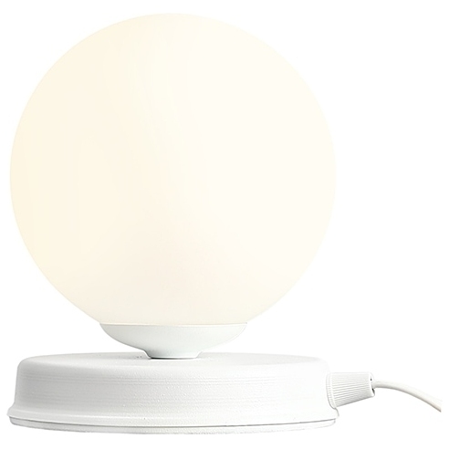 Dekoracyjna Lampa stołowa szklana kula Ball White 14 biała Aldex do sypialni i salonu