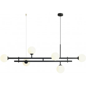 Designerska Lampa wisząca szklane kule Harmony Black VI 151 biało-czarna Aldex do jadalni i salonu