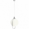 Designerska Lampa wisząca szklana kula glamour Auroa Chrome 30 biało-chromowana Aldex do jadalni i salonu