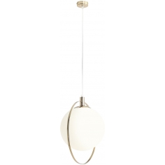 Designerska Lampa wisząca szklana kula glamour Auroa Gold 30 biało-złota Aldex do jadalni i salonu