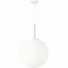Designerska Lampa wisząca szklana kula Bosso White 50 biała Aldex do jadalni i salonu