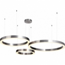Stylowa Lampa wisząca okrągła nowoczesna Circle 80 LED nikiel szczotkowany Step Into Design do salonu i jadalni
