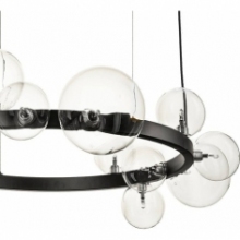 Stylowa Lampa wisząca szklane kule Orion 85 przezroczysto-czarna Step Into Design do salonu i jadalni