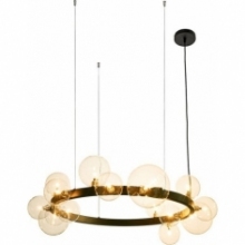 Stylowa Lampa wisząca szklane kule Orion 85 przezroczysto-czarna Step Into Design do salonu i jadalni