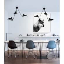 Modna Lampa sufitowa na wysięgnikach potrójna Crane czarna Step Into Design do salonu i jadalni