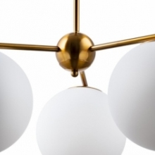 Modna Lampa sufitowa szklane kule Venus III biało-mosiężna Step Into Design do salonu i jadalni