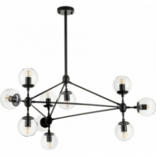 Stylowa Lampa designerska szklane kule Astrifero X przezroczysto-czarna Step Into Design 2 do salonu i jadalni