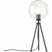 Dekoracyjna Lampa stołowa trójnóg szklany Afton czarno-przezroczysta Brilliant do sypialni i salonu