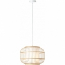 Lampy orientalne | Lampa wisząca bambusowa Bones 40 naturalny/biały Brilliant do salonu