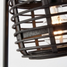 Dekoracyjna Lampa stołowa bambusowa Crosstown ciemne drewno/czarny Brilliant do sypialni i salonu