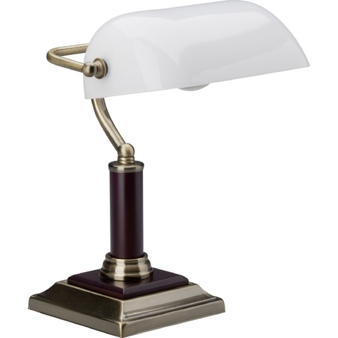 Stylizowana Lampa biurkowa bankierska Bankir Antyczny Mosiądz Brilliant do hotelu i restauracji.