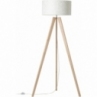 Modna Lampa podłogowa trójnóg z abażurem Galance jasne drewno/biały Brilliant do salonu i czytania