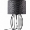 Dekoracyjna Lampa stołowa z abażurem i drucianą podstawą Galance czarna Brilliant do sypialni i salonu
