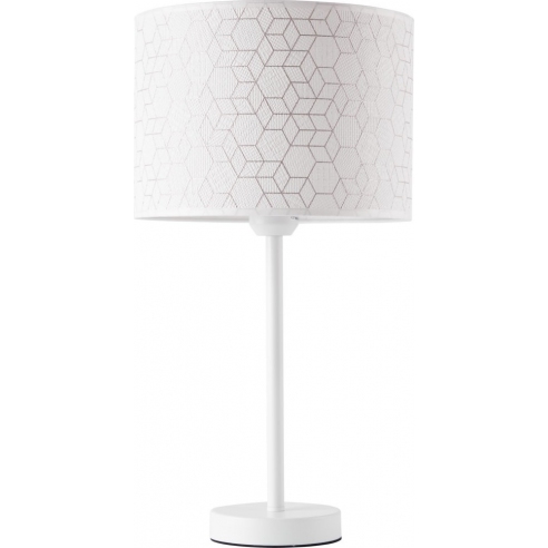 Dekoracyjna Lampa stołowa z abażurem Galance 46 biała Brilliant do sypialni i salonu