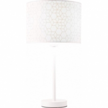 Dekoracyjna Lampa stołowa z abażurem Galance 46 biała Brilliant do sypialni i salonu