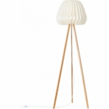 Modna Lampa podłogowa dekoracyjna trójnóg Inna jasne drewno/biały Brilliant do salonu i czytania
