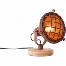 Dekoracyjna Lampa stołowa industrialna Mila rdzawa Brilliant do sypialni i salonu
