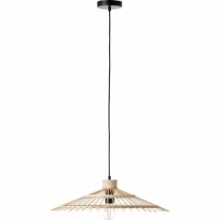 Lampy orientalne | Lampa wisząca bambusowa Pirae 57 czarny/naturalny Brilliant do salonu