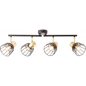 Posca IV black matt&brass matt wire ceiling spotlight Brilliant