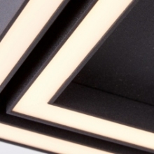 Stylowy Plafon nowoczesny kwadratowy Quon LED 40 czarny Brilliant do sypialni i przedpokoju