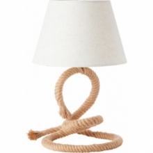 Dekoracyjna Lampa stołowa rustykalna Sailor naturalny/biały Brilliant do sypialni i salonu