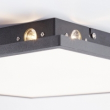 Stylowy Plafon kwadratowy minimalistyczny Xception LED 35 czarny Brilliant do sypialni i przedpokoju