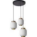Lampa wisząca porcelanowa potrójna Gosse biało-mosiężna Lucide
