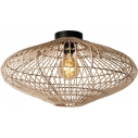 Stylowy Plafon rattanowy boho Magali 56 naturalny Lucide do sypialni i przedpokoju